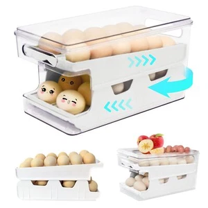Rolling Egg Holder For Refrigerator Automatic 24 Count Egg Dispenser For Refrige - Picture 1 of 9