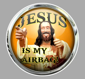 JESUS IS MY AIRBAG 9CM HUMOR FUN DRIFT JDM AUFKLEBER STICKER JA055 - Bild 1 von 1