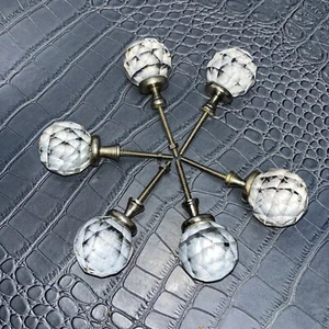Clear Faceted Crystal Drawer Pulls Handle Round Cut 1.25" Glass Cabinet Knobs 6 - Picture 1 of 5