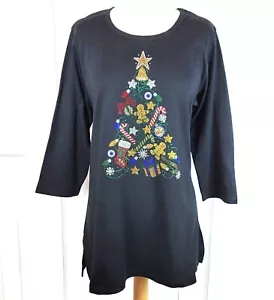 Top tunica S M L o XL strass linea A Bling albero di Natale regalo canne caramelle - Foto 1 di 8
