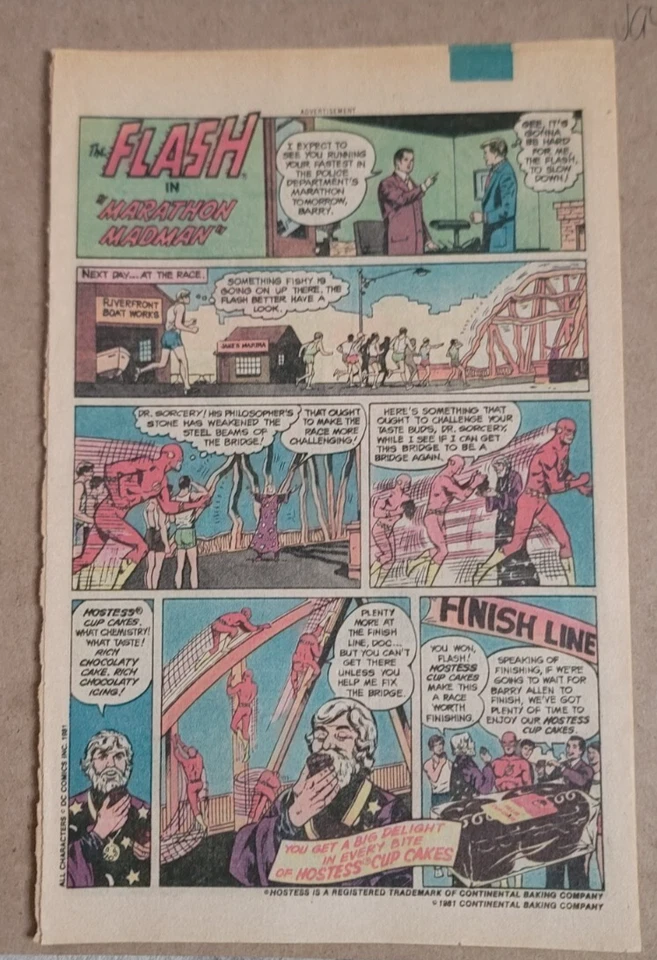Hostess Cup Cakes Color Ad Flash in Marathon Madman 1982 (JA459 - Image 1 of 1