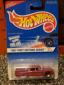 Hot Wheels 1997 First Editions '59 Chevy Impala 5/12 #517 Gold Wheels - Picture 1 of 6