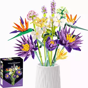lego Flower Bouquet Building Set - 13 Artificial Flowers Building Kit, 891Pcs Bu - Picture 1 of 12