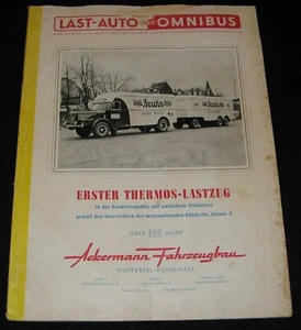 TRUCKING & BUS 1954-15 GERMAN MAGAZINE LAST-AUTO und OMNIBUS REFRIGERATOR TRUCK - Picture 1 of 4