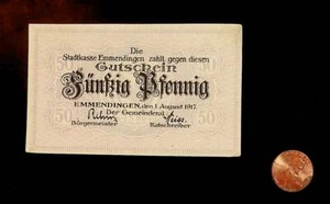 1921 Germany EMMENDINGEN 50  Phennig Banknote / Notgeld - Picture 1 of 2