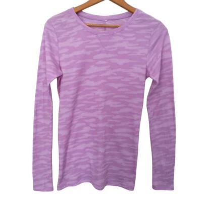 Camisa fina térmica manga longa roxa sob armadura Y2K waffle malha ajustada top M  - Imagem 1 de 4