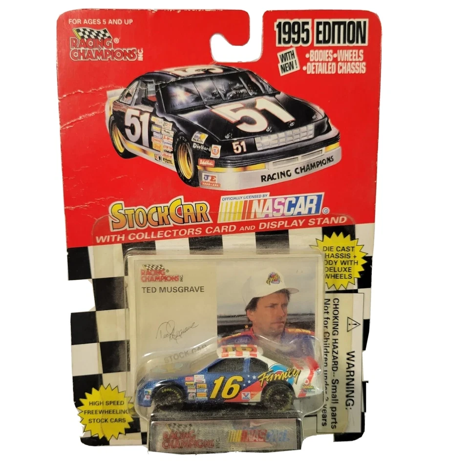 TED MUSGRAVE #16  1995 RACING CHAMPIONS STOCK CAR 1:64 NASCAR  VINTAGE  - Image 1 of 4