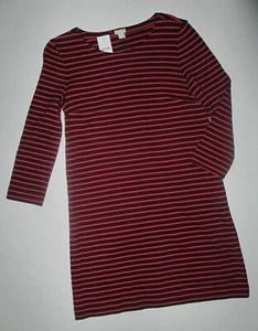 J.CREW Navy & Red NWT, Striped Long Sleeve Dress Size Small, Retail Value $79.50 - Picture 1 of 4