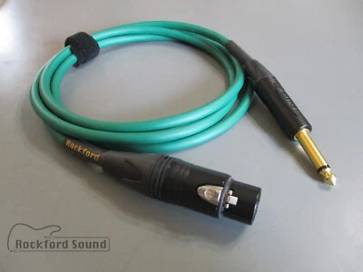 Mogami W2549 Green | Gold Neutrik XLR Female to 1/4" TS | Unbalanced Cable - Image 1 of 3