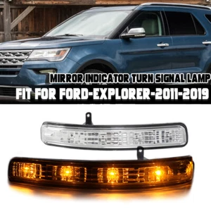 For 2011-2019 Explorer Clear Side Mirror Turn Signal Light LED Indicator 1PAIR - Foto 1 di 10