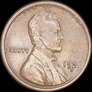 1921-S 1C Lincoln Wheat Cent Ungraded Circulated BN - Picture 1 of 2