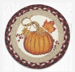 Set of 2 Braided Jute Round Placemat/Trivet/Swatch.AUTUMN PUMPKIN.Earth Rugs.10" - Imagen 1 de 1