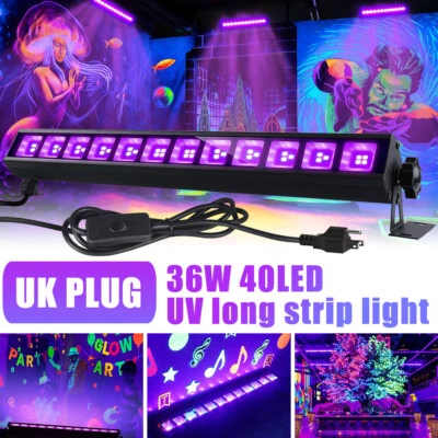 36W 40 LED UV Wall Washer Light Bar Stage Party Club DJ Halloween Glowing Light - Image 1 of 4