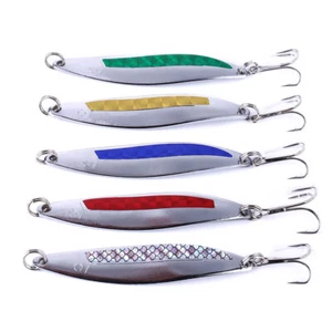 5PCS Lot 8.8cm/21g Metal Fishing Spinner Spoon Bait Crankbait Lure Bass Tackle - Picture 1 of 10