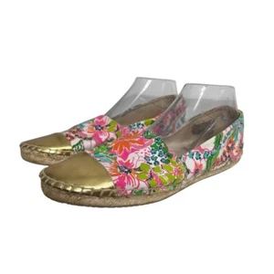 Lilly Pulitzer Nosie Posey Women's Multicolor Floral Espadrille Flats Size 11 - Picture 1 of 10