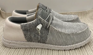 Zapatos mocasines sin cordones Hey Dude Wally Tri para hombre cómodos piedra blancos talla 9 - Imagen 1 de 14