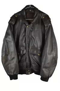 REDSKINS Brown Leather Bomber Jacket size M Mens Type B32 Army & Civil Vintage - Picture 1 of 13