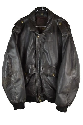 REDSKINS Brown Leather Bomber Jacket size M Mens Type B32 Army & Civil Vintage - Image 1 of 4