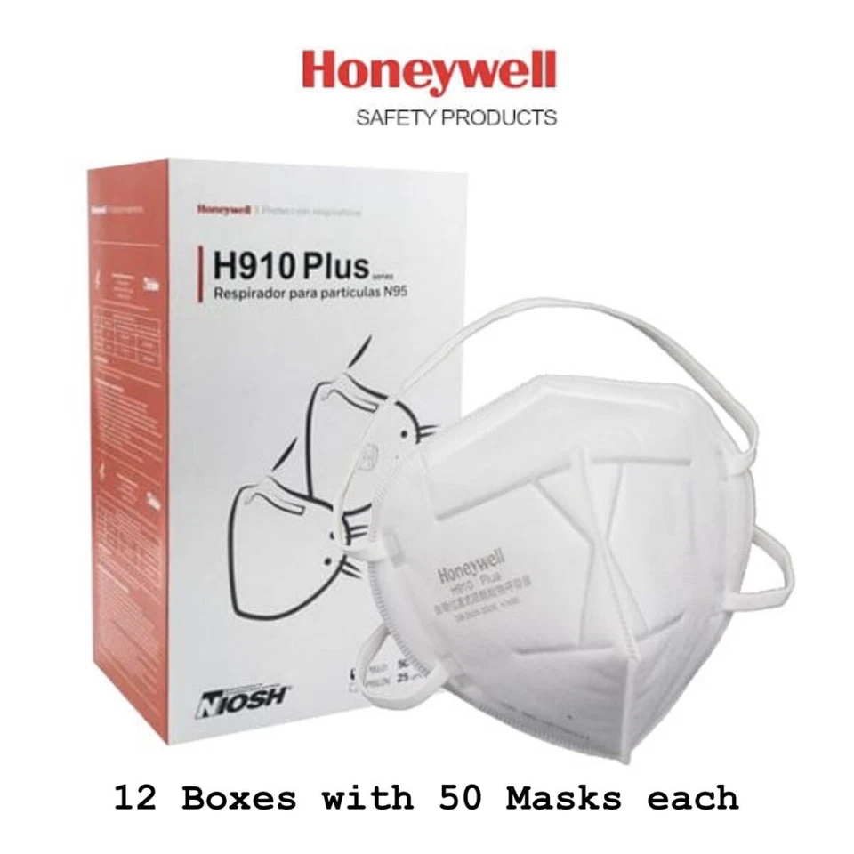 Honeywell N95 N-95 H910 Plus NIOSH Approved Disposable Face Mask Case of 600