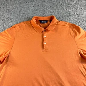 NUOVO Vintage Ralph Lauren Polo Golf Camicia Uomo Extra Large Arancione Pima Cotone - Foto 1 di 8