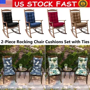 2-Piece Rocking Chair Cushions Outdoor Waterproof Seat Chair Cushions with Ties - Picture 1 of 88