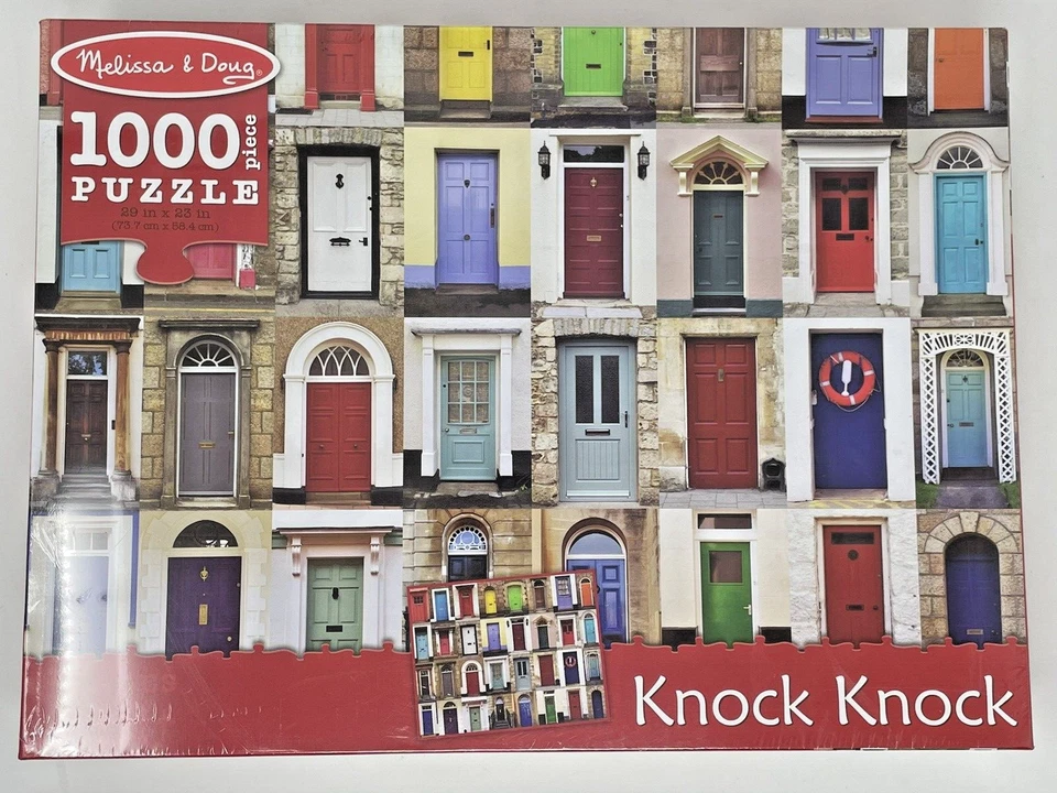 Melissa & Doug Puzzle 1000 Piece Jigsaw Puzzle Knock Knock Doors 29" x 23" New - Image 1 of 4