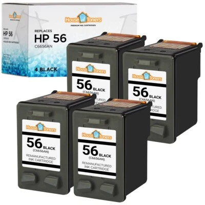 4PK Repuesto para Cartucho de Tinta Negro HP 56 FAX 1240 Deskjet 450 5150 5550  Foto 1 de 2