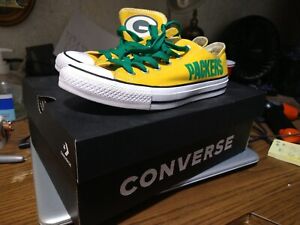 Rare New Box Nwb Authentic Green Bay Packers Converse Shoes Clean men 7.5 wm 9.5