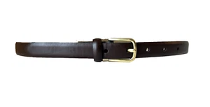 BANANA REPUBLIC DARK BROWN SPLIT HIDE COW SKINNY LEATHER BELT WOMEN SIZE MEDIUM - Picture 1 of 3