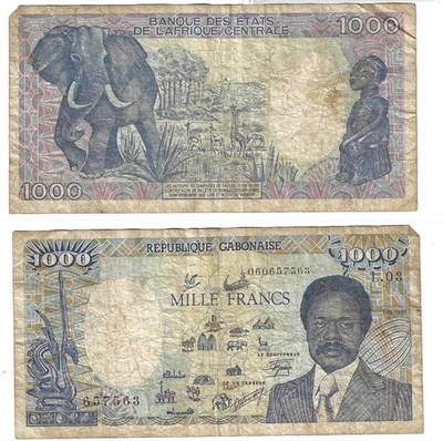 1000 Francs 1986 Gabon Banknote # 10 - Image 1 of 3