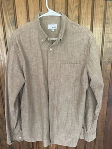 Sonoma Camisa Hombre Grande Suave, Algodón, Marrón Claro Otoño, Manga Larga Abotonada - Imagen 1 de 7