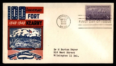 Mayfairstamps US FDC 1948 Fort Kearney 100 Anniversary First Day Cover aau_91475 - Image 1 of 2