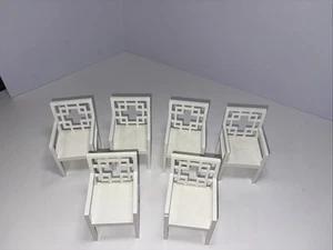 Juego de 6 sillas de exterior miniatura para casa de muñecas, "blancas", usadas - Imagen 1 de 5