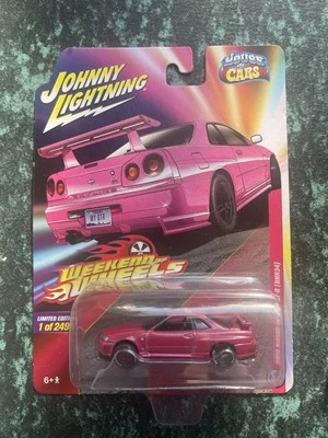 Johnny Lightning 1:64 2000 Nissan Skyline R34 GT-R Pink LIMITED EDITION RARE - Image 1 of 3