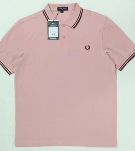 Fred Perry Twin Tipped 100% Cotton Polo M3600 Chalky Pink NWT New with tags L - Picture 1 of 24