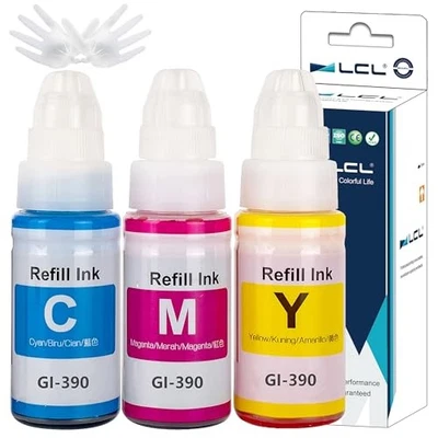 LCL GI-390 3-Color Extra-Yield Compatible Ink Bottle for Canon G3310/G1310 - Image 1 of 4