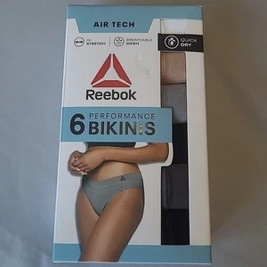 Reebok Bikini Donna Assortiti Air Tech Maglia Elasticizzata Performance Confezione da 6 Taglia XL - Foto 1 di 5