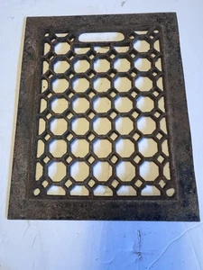 Antique/Vintage Cast Iron Honeycomb Heat Grate Vent Cover 7-3/4 X 9-5/8 - Picture 1 of 3