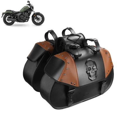 Saddle bag Tool Side bag Storage Luggage Fits For Harley Sportster Brown Foto 1 de 4