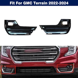 Pair Front Bumper Fog Light Lamp Grille Bezel Cover For GMC Terrain 2022-2024 - Picture 1 of 7