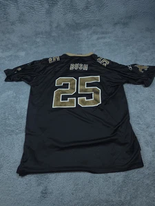 New Orleans Saints Jersey Mens 2XL Black Gold NFL Football Reebok Bush 25 Shirt - Picture 1 of 10