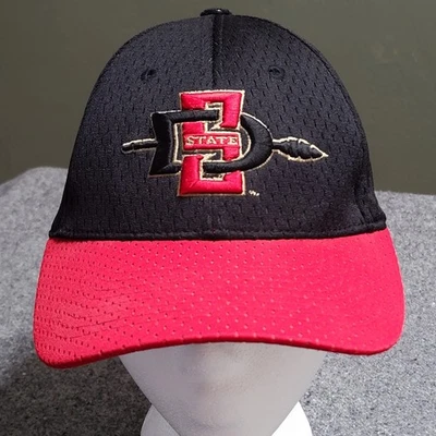 Vintage SDSU Aztecs Hat Cap Men Small Medium Black Y2K Zephyr Fitted Basketball  - Image 1 of 4