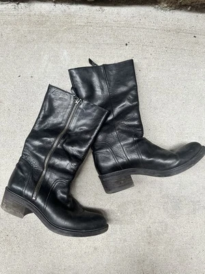 Botines Italianos de Cuero para Mujer Talla 6 Clásicos Hechos a Mano Calidad Cremallera Y2K Foto 1 de 4