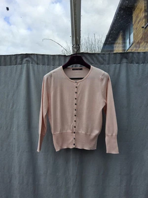 Cárdigan Woolovers Suave Rosa Seda Mezcla Algodón Reino Unido M En muy buena condición Foto 1 de 4