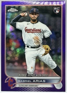 2022 Topps Chrome Update Rookie Debut Gabriel Arias #USC14 Purple Refractor CLE - Bild 1 von 2