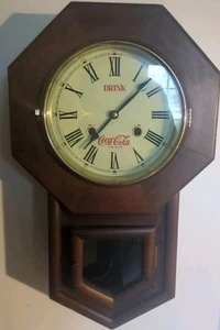 Vintage Coca-Cola 31-day Regulator Clock Missing Pendulum Working Unknown - Picture 1 of 4