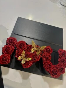 "Luxury Glitter Rose Box – Sparkling Flower Gift for Special Occasions" i love u - Picture 1 of 2