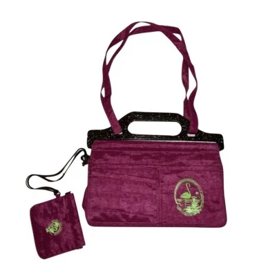 RARE 90s Diesel Spare Parts Nylon Purple Rose Flaming Top Handle/Shoulder Bag - Image 1 of 4