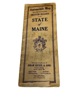 Map Maine Automobile Road 1915 Poland Spring Antique New England DWA17 - Picture 1 of 4