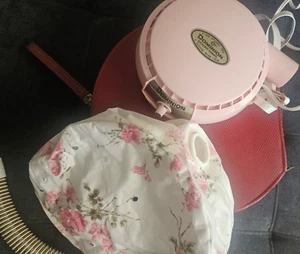 Vintage Dominion PINK Bonnet Hair Dryer & RED Portable Case Model 1815A Hot/cold - Picture 1 of 24